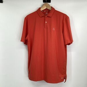 Men's Peter Millar Seaside Wash‎ Cotton Polo Shirt orange medium